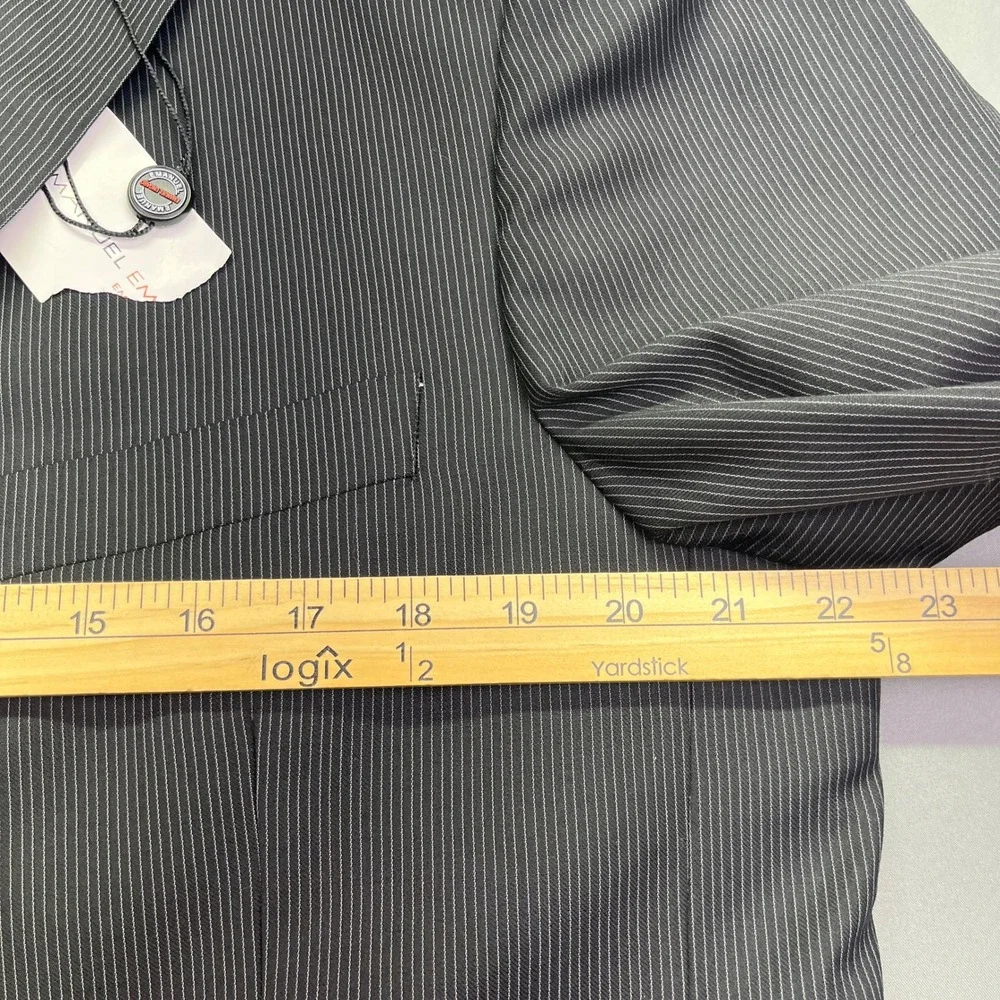 Emanuel Ungaro Pinstripe Wool Blazer Business‎ Suit Jacket 44R Preppy NWT Career